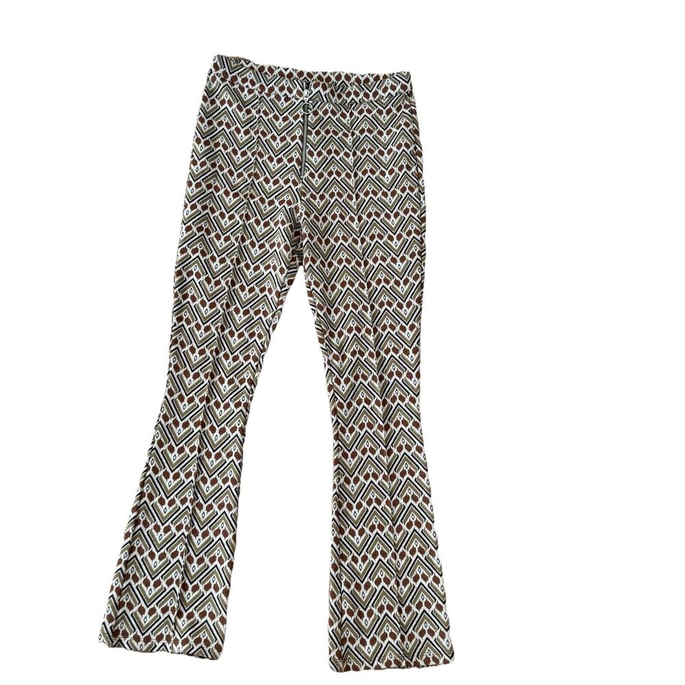 Zara Spaulding Collab Geometric Print Zip Up Trouser Medium
